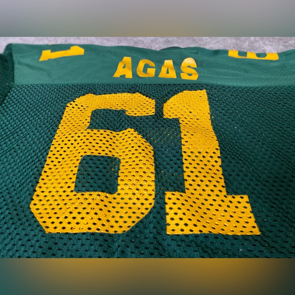 Mens Vintage Made in USA Champions Football Jersey Green/Yellow Size Large - Picture 7 of 8